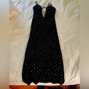 Formal gown, black with diamonds